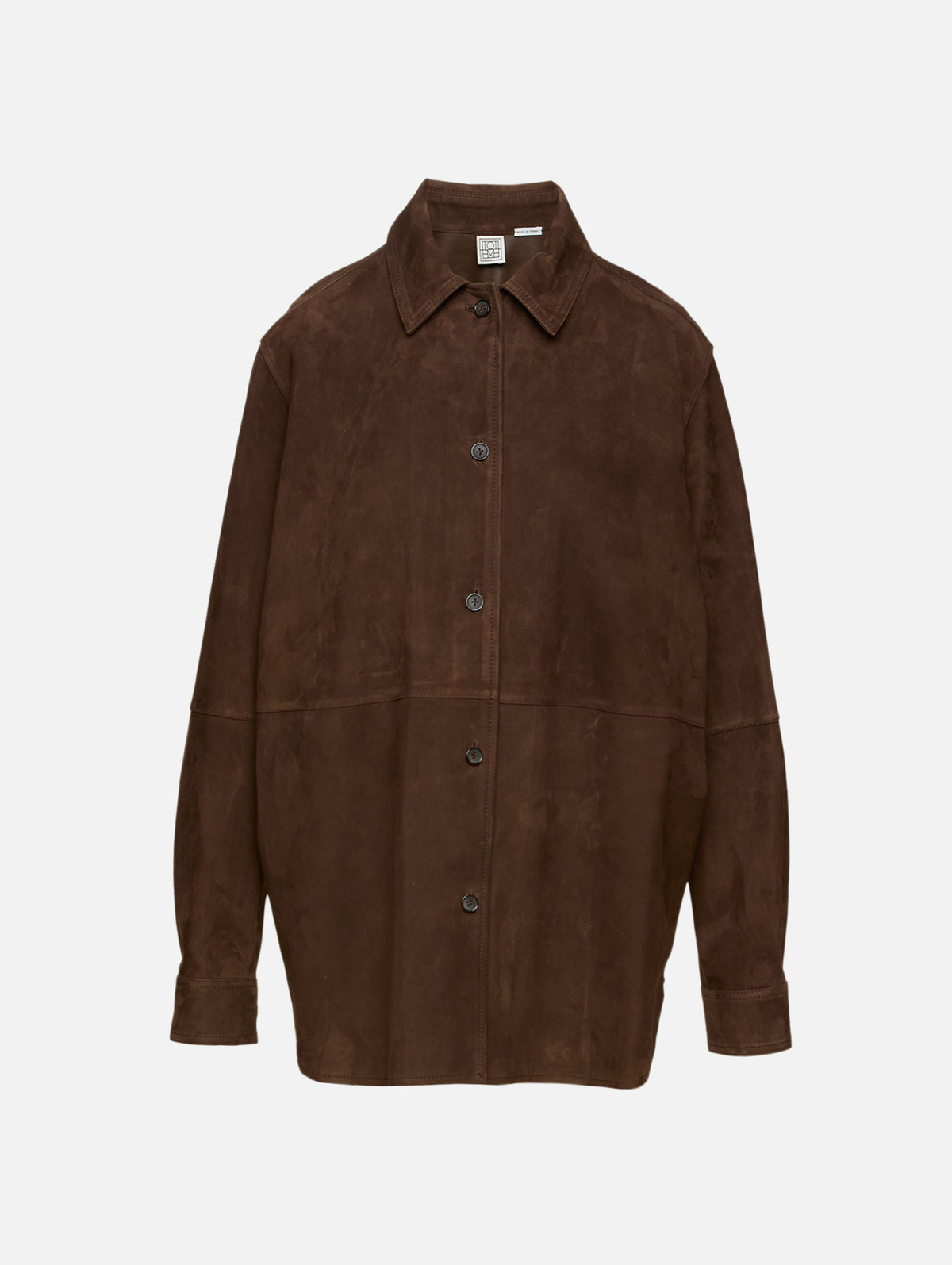 Soft Suede Overshirt,TOTÉME,BARK,Image 2