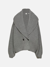 Shawl Lapel Cardigan,TOTÉME,MID GREY,Image 2