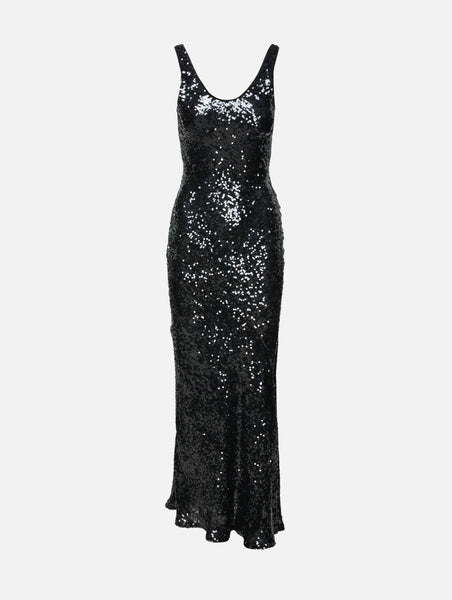 Galvan London | Moonlight Valletta Dress | Black Sequin | Size 42 Galvan London | Moonlight Valletta Dress | Black Sequin | Size 42