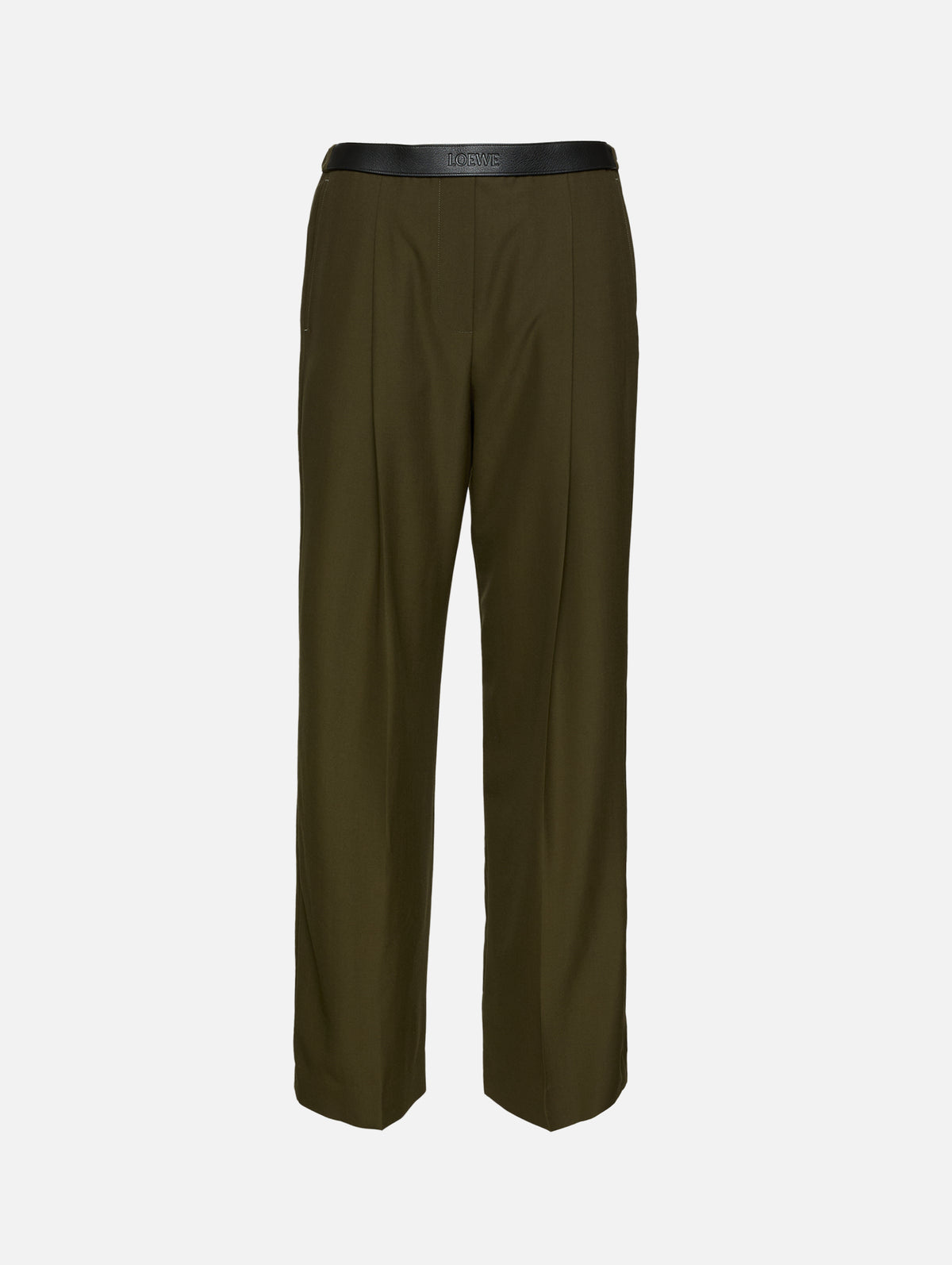 Straight Leg Trouser,LOEWE,KHAKI GREEN,Image 1