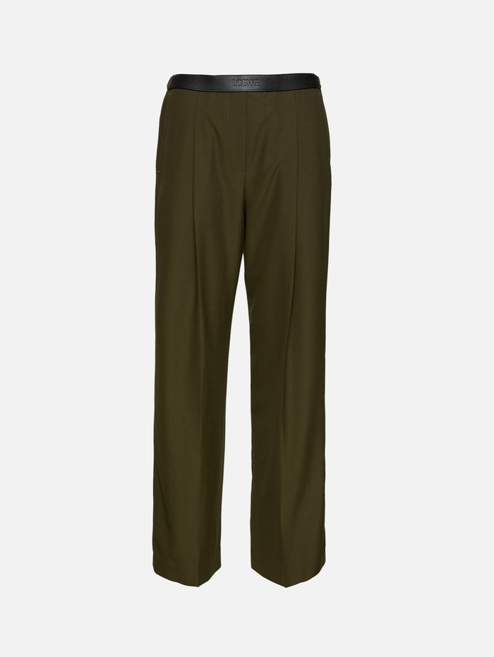 Straight Leg Trouser,LOEWE,KHAKI GREEN,Image 1