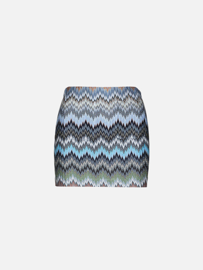 Mini Skirt,MISSONI,MULTICOLOR BLUE,Image 1