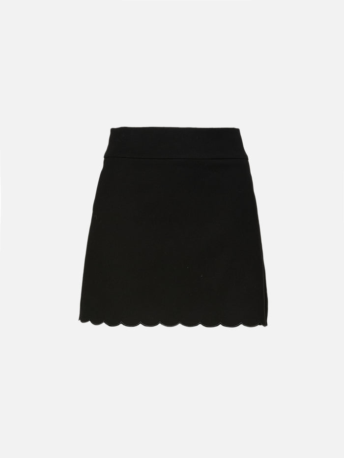Scallop Edge Skirt,CHLOÉ,BLACK,Image 1