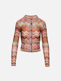 Buttoned Cardigan,MISSONI,PINK MULTICOLOURED,Image 2