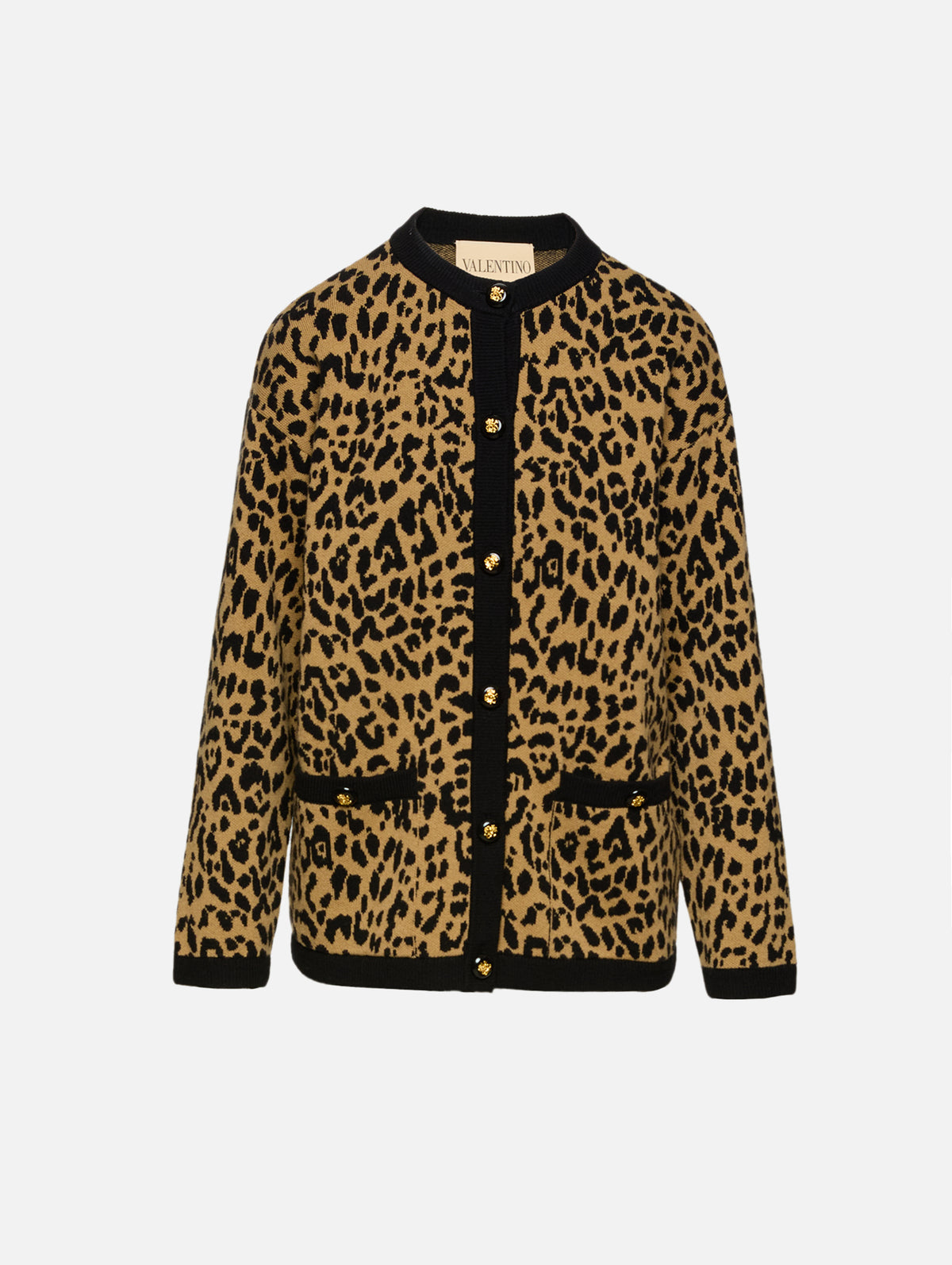 Button Up Cardigan,VALENTINO GARAVANI,LEOPARD,Image 1
