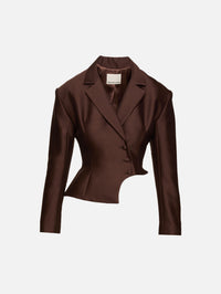 Cut Out Blazer,MIMCHIK,CHOCOLATE,Image 1