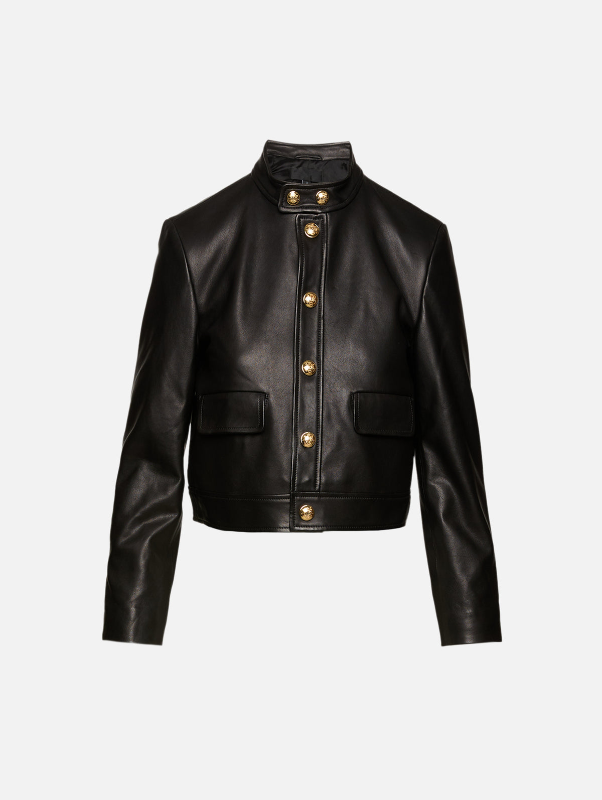 Hadley Leather Cropped Jacket,NILI LOTAN,BLACK,Image 2