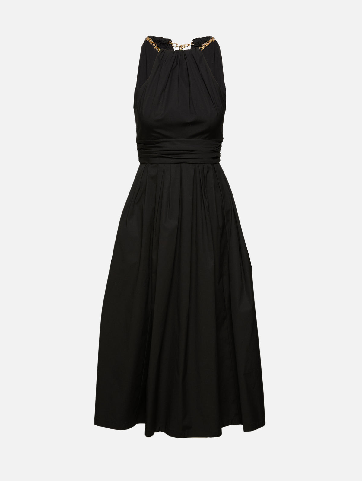 Halter Neck A Line Dress,CAROLINA HERRERA,BLACK,Image 1
