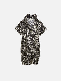 Polka Dot High Neck Dress,CHLOÉ,BLACK/BEIGE,Image 1