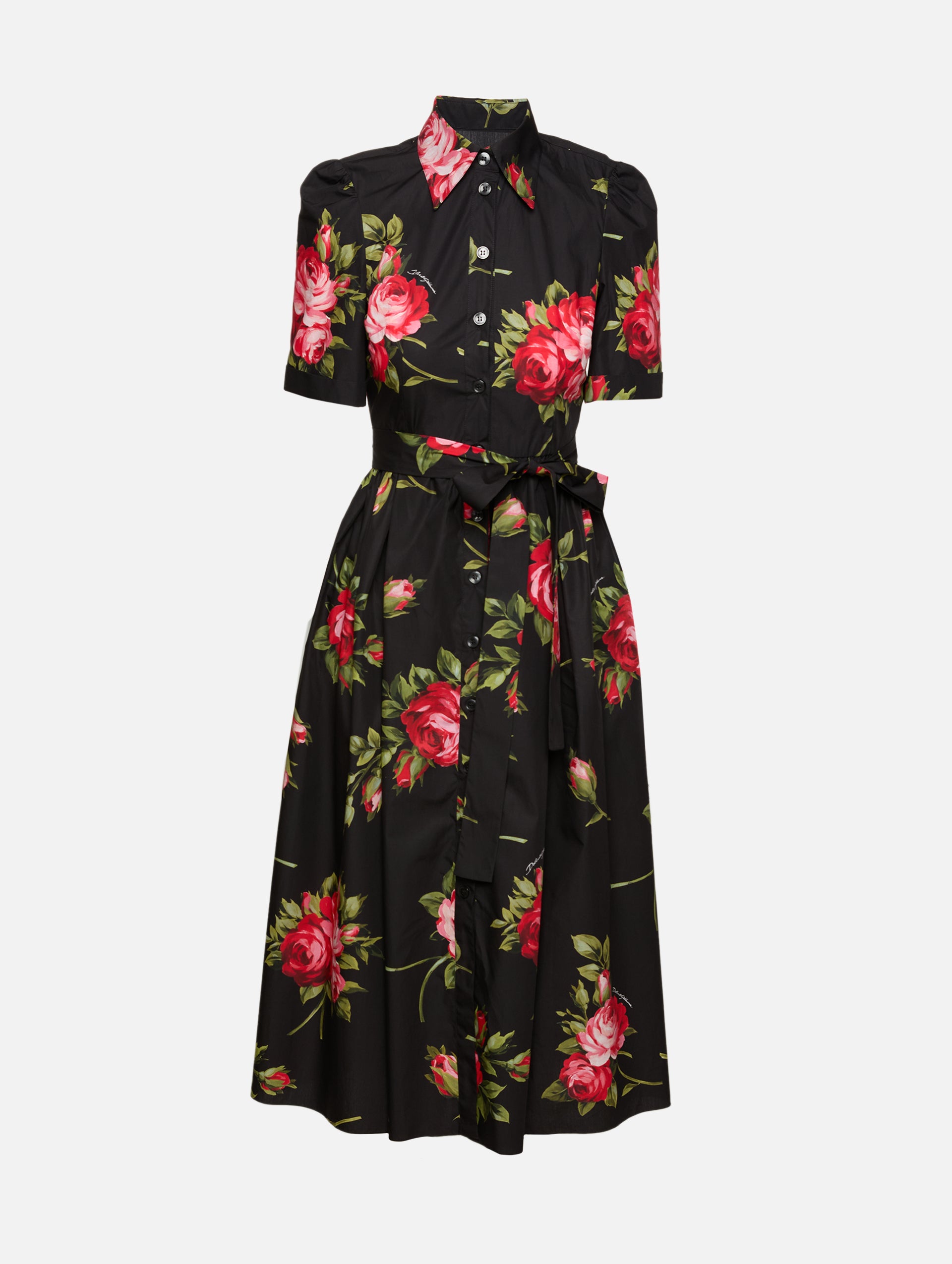 Dolce & Gabbana フラワープリント 半袖ワンピース Short Sleeve Belted Dress | DOLCE & GABBANA | elysewalker