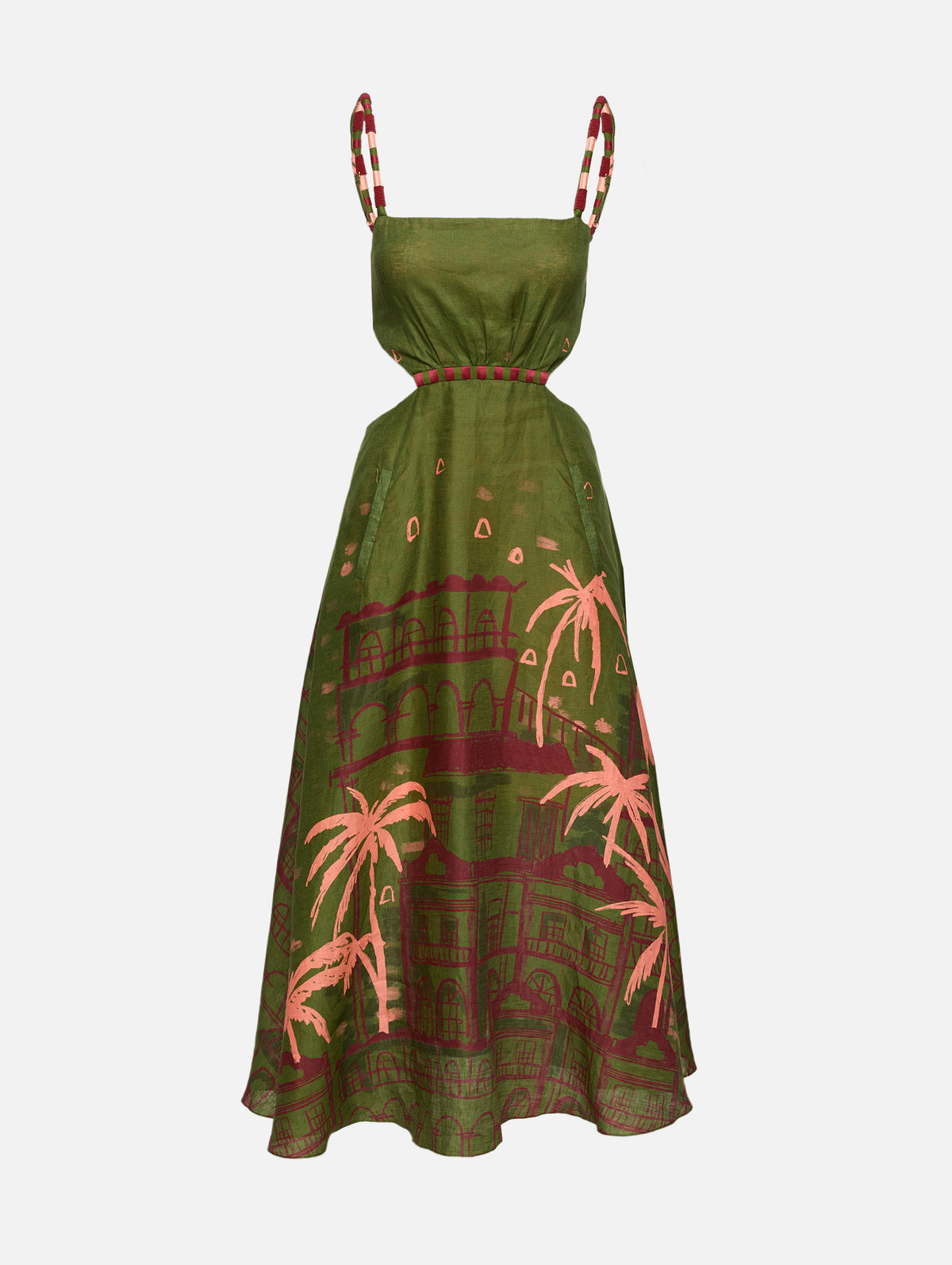 Sailors Prayer Ankle Dress,JOHANNA ORTIZ,GREEN,Image 2