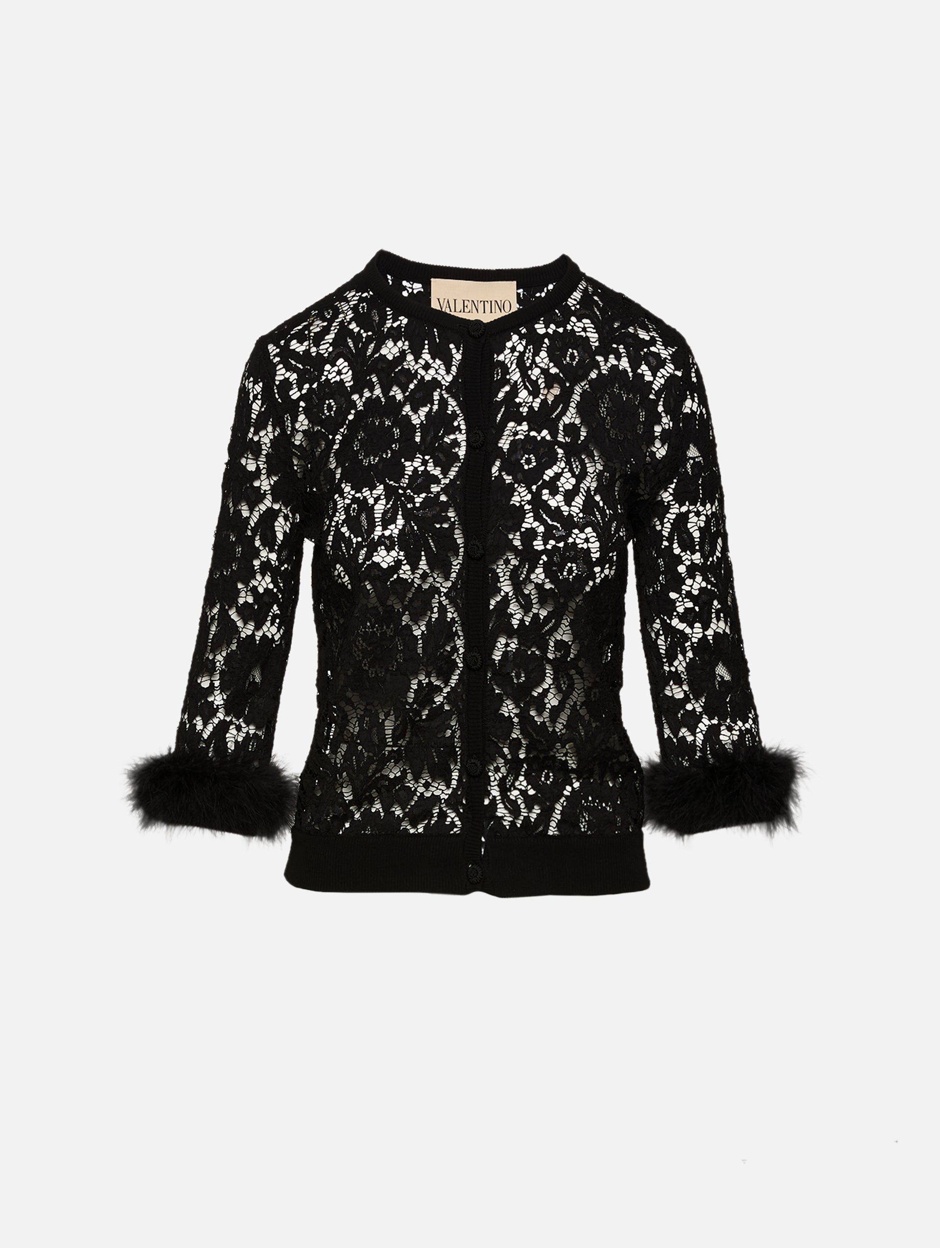 Feather Lace Cardigan | VALENTINO GARAVANI | elysewalker