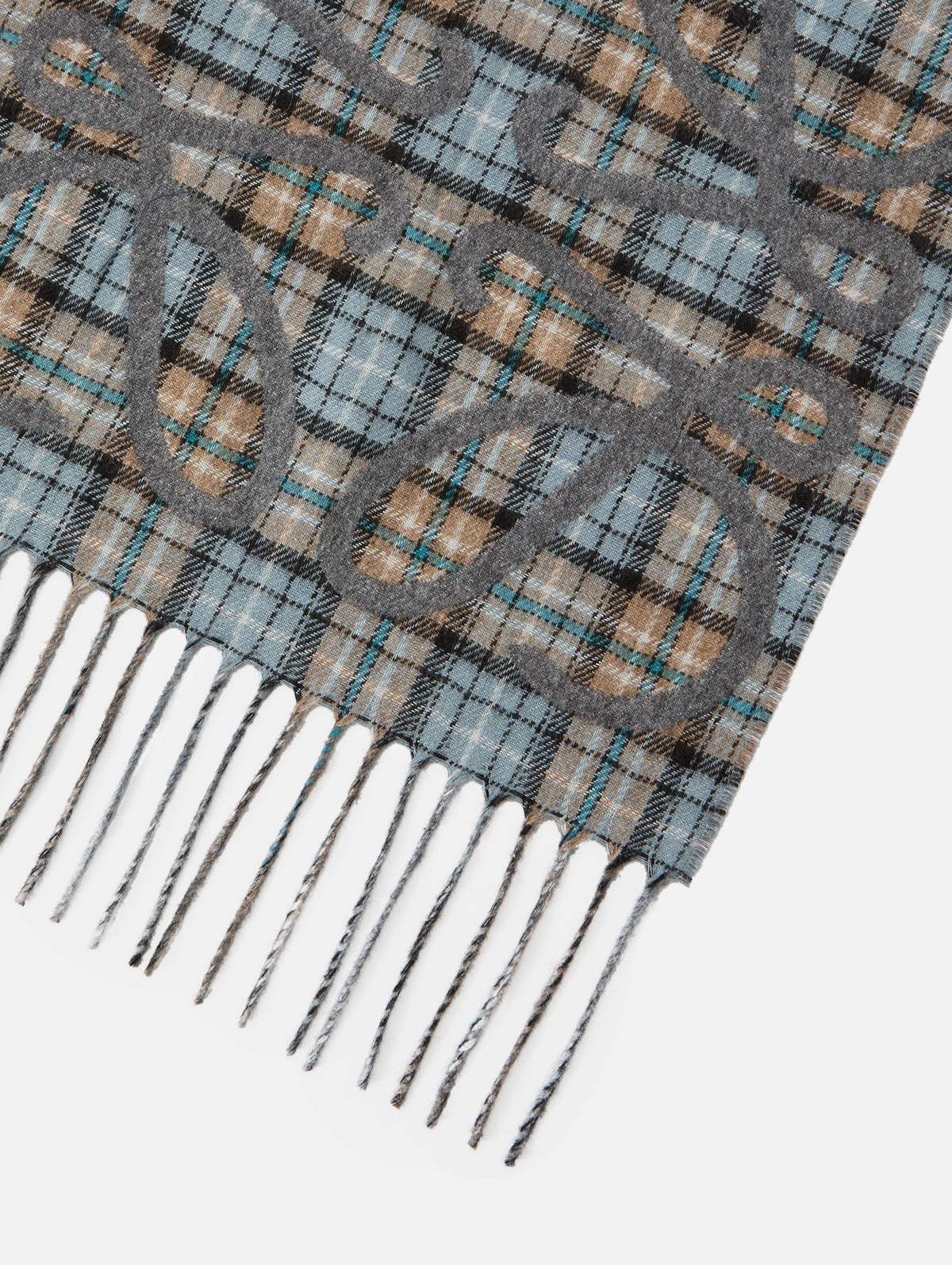 Logo Check Scarf,LOEWE,ANTHRACITE,Image 2