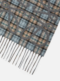 Logo Check Scarf,LOEWE,ANTHRACITE,Image 2