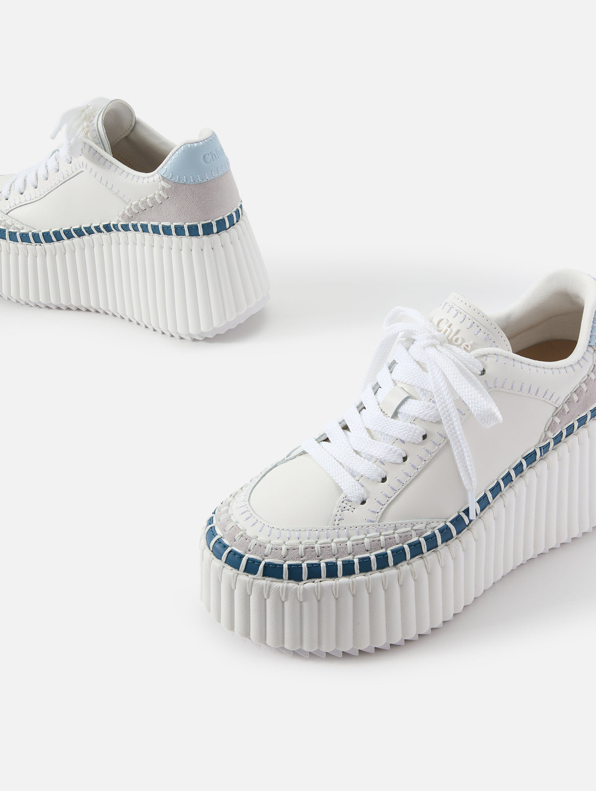 Nama Platform Sneaker,CHLOÉ,DENIM BLUE,Image 2