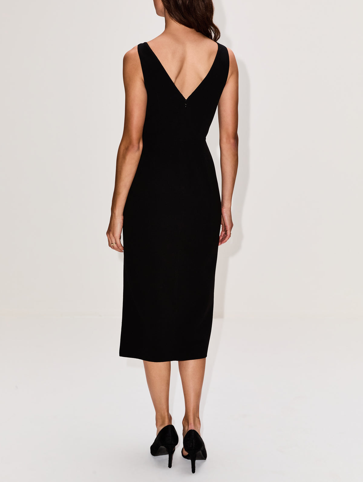 Doppio Boatneck Dress,ANOTHER TOMORROW,BLACK,Image 4