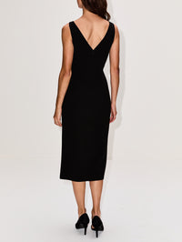 Doppio Boatneck Dress,ANOTHER TOMORROW,BLACK,Image 4