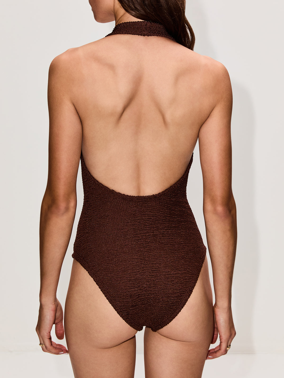 Sandy Swimsuit,HUNZA G,METALLIC CHOCOLATE,Image 3