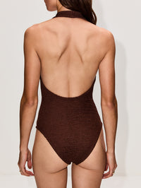 Sandy Swimsuit,HUNZA G,METALLIC CHOCOLATE,Image 3