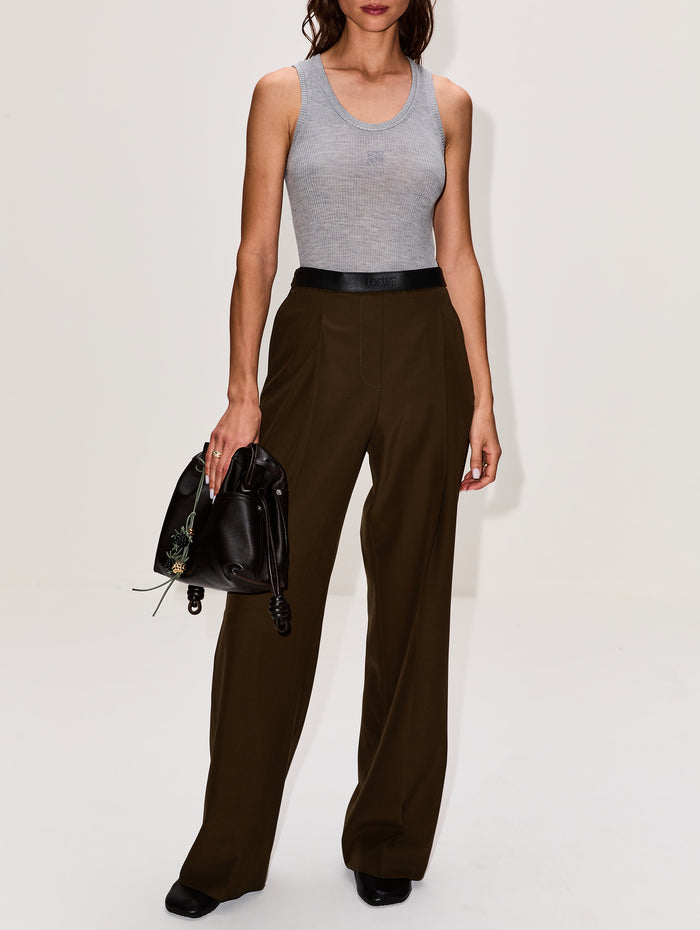 Straight Leg Trouser,LOEWE,KHAKI GREEN,Image 1