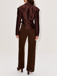 Cut Out Blazer,MIMCHIK,CHOCOLATE,Image 3