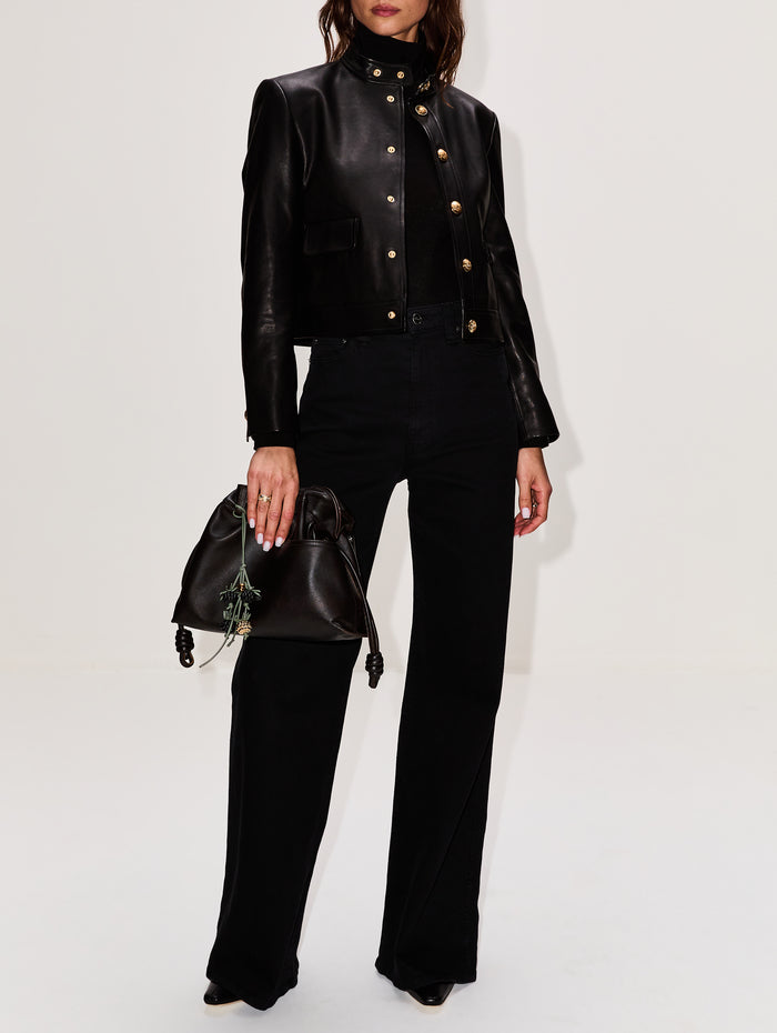 Hadley Leather Cropped Jacket,NILI LOTAN,BLACK,Image 1