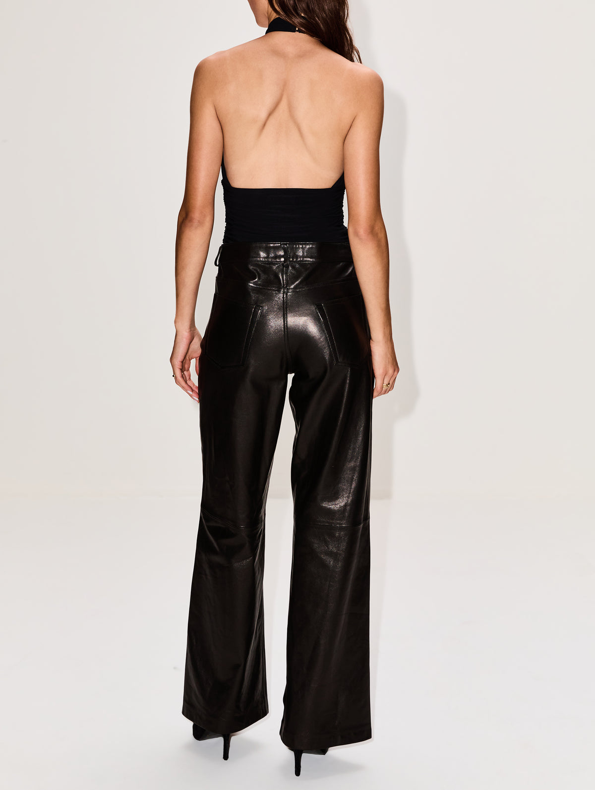 Piper Knotted Halter Top,MIMCHIK,BLACK,Image 3