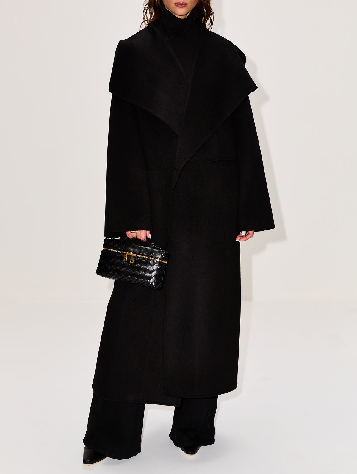 Signature Double Coat,TOTÉME,BLACK,Image 2