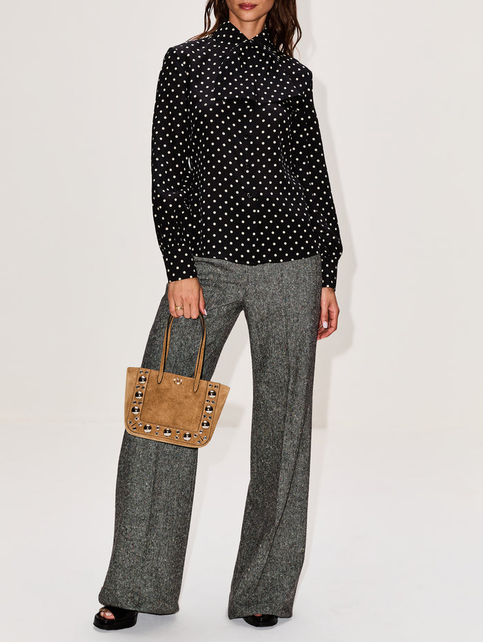 Nellcôte Mini Embellished Suede Tote,VALENTINO GARAVANI,CAMEL,Image 1