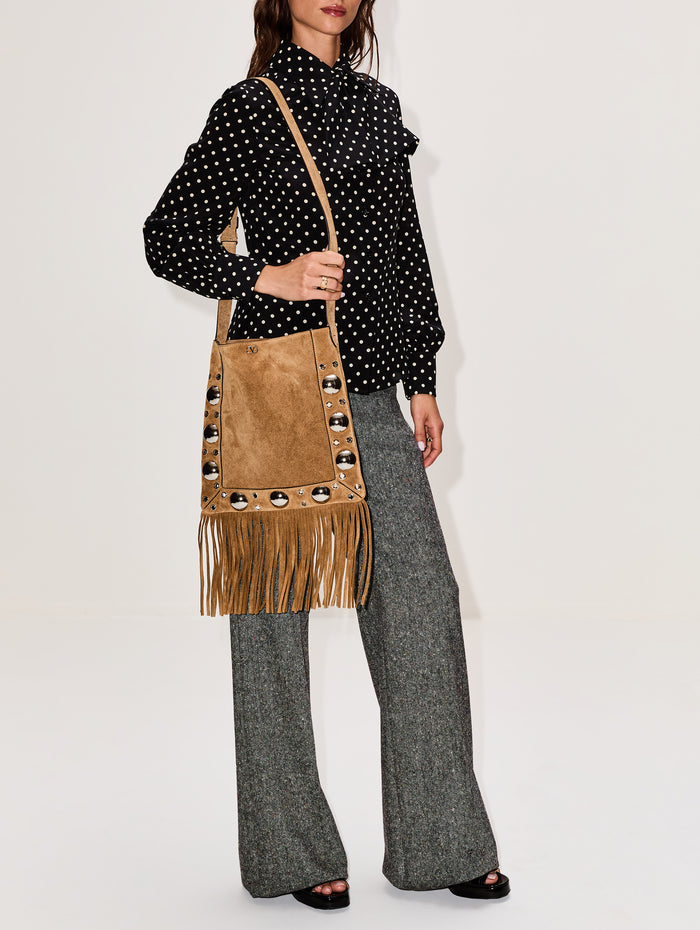 Medium Studded Crossbody Bag,VALENTINO GARAVANI,HAVANA BEIGE,Image 1