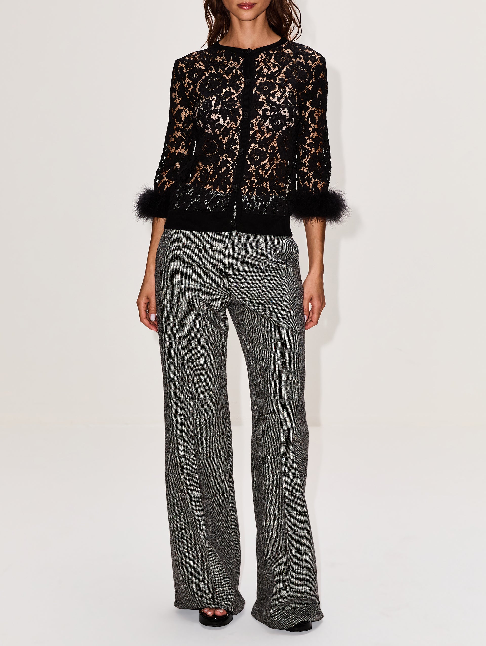 Feather Lace Cardigan | VALENTINO GARAVANI | elysewalker