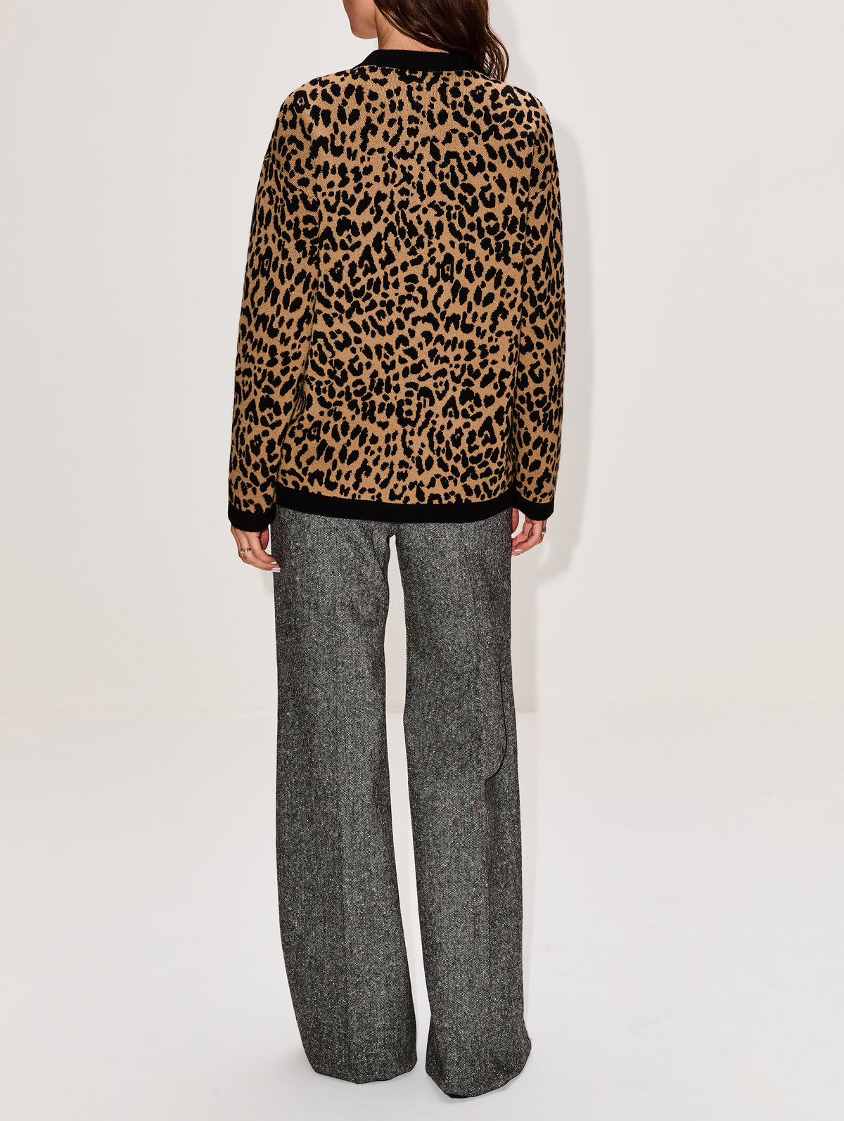 Button Up Cardigan,VALENTINO GARAVANI,LEOPARD,Image 3