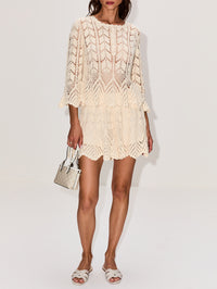 Awaken Lace Crochet Short,ZIMMERMANN,CREAM,Image 2
