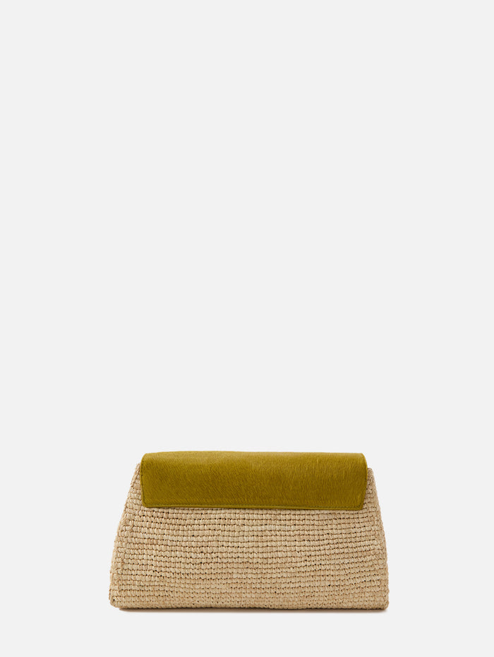 Audrey Raffia Crossbody Clutch,KHAITE,FERN/NATURAL,Image 1
