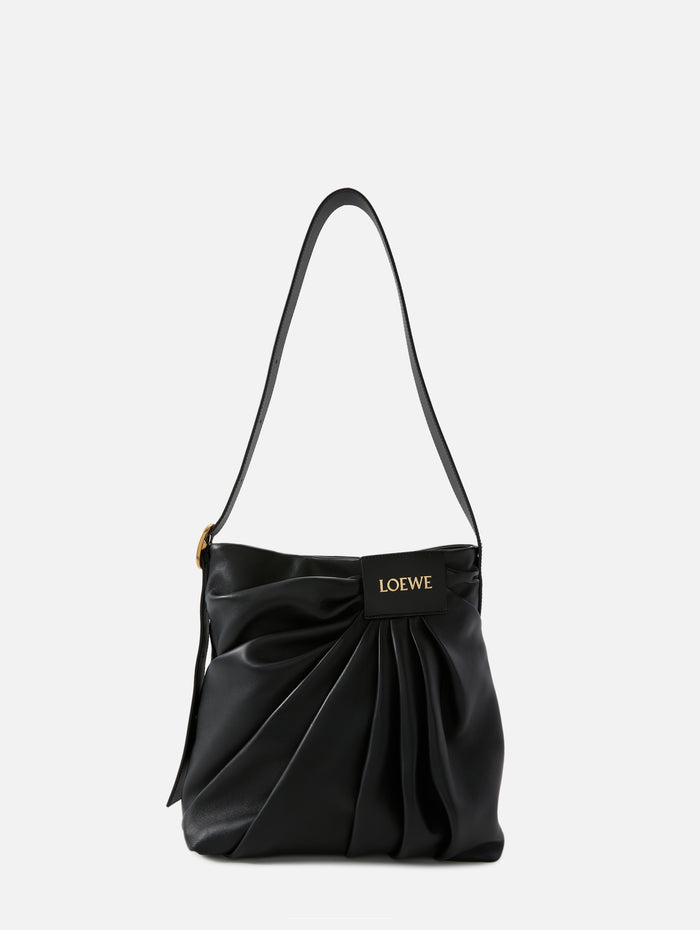 Draped Tote Bag,LOEWE,BLACK,Image 1
