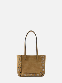 Nellcôte Mini Embellished Suede Tote,VALENTINO GARAVANI,CAMEL,Image 3