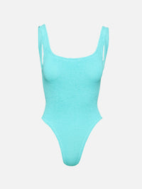 Square Neck Swimsuit,HUNZA G,AQUA,Image 1