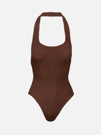 Sandy Swimsuit,HUNZA G,METALLIC CHOCOLATE,Image 1