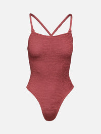 Bette Swimsuit,HUNZA G,METALLIC ROSEWOOD,Image 1