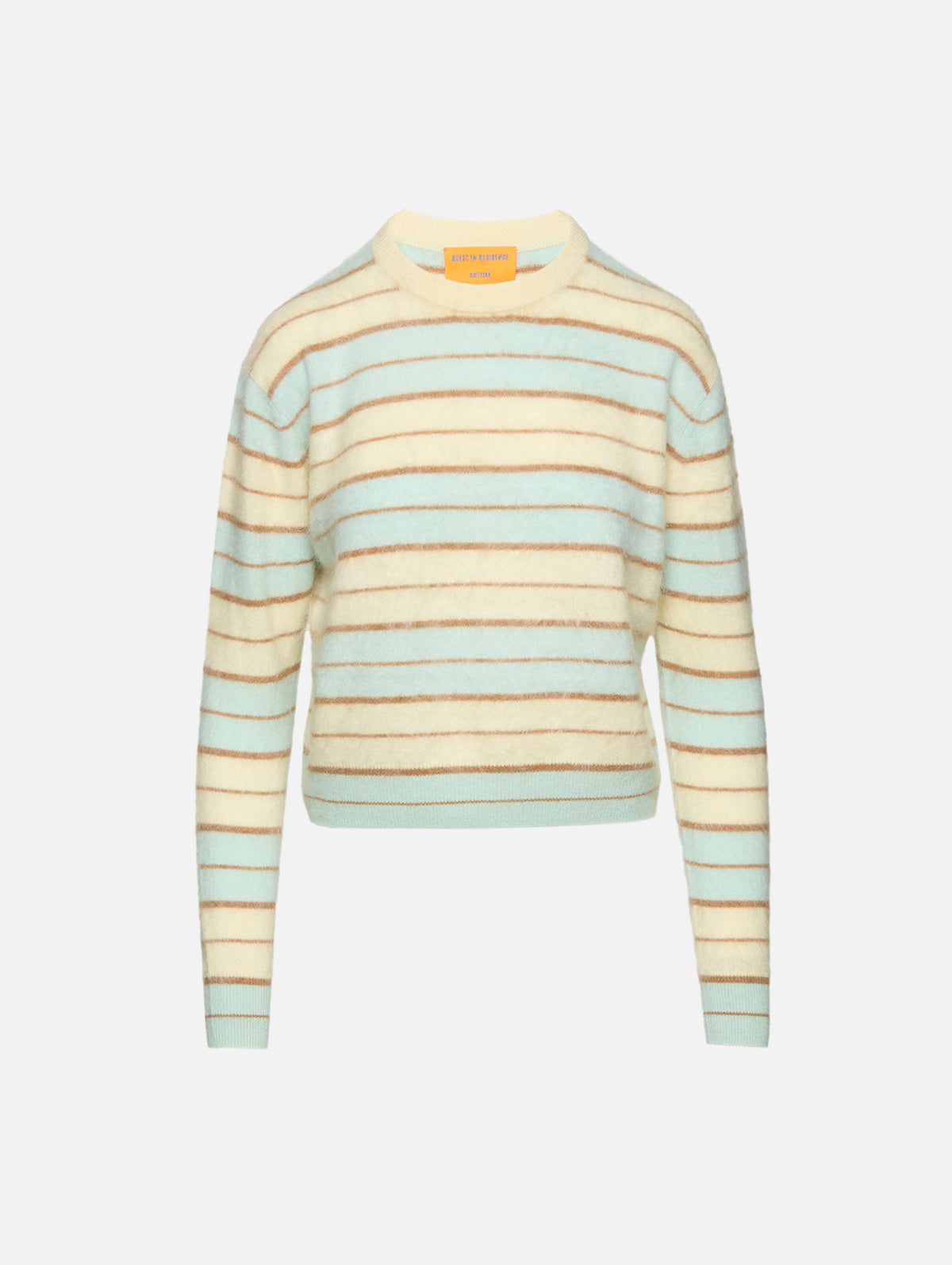 Grizzly Stripe Crew Sweater,GUEST IN RESIDENCE,SEAGLASS COMBO,Image 1