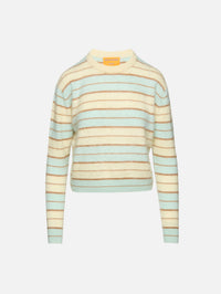 Grizzly Stripe Crew Sweater,GUEST IN RESIDENCE,SEAGLASS COMBO,Image 1