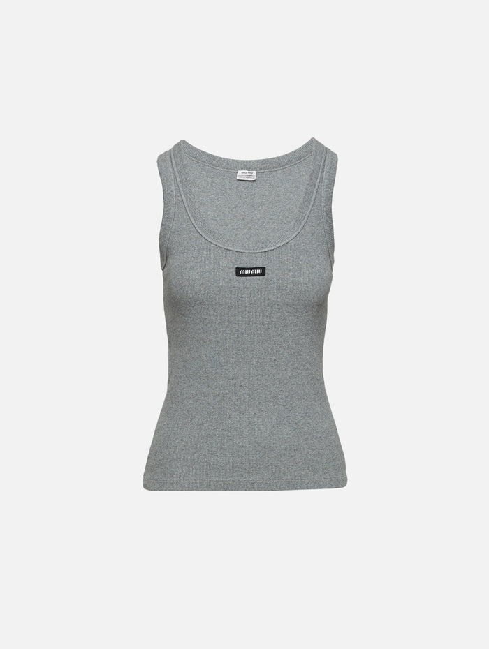 Logo Tank,MIU MIU,GREY,Image 1