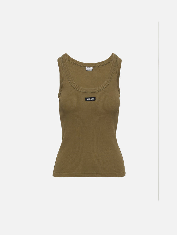 Logo Tank,MIU MIU,MILITARY GREEN,Image 1