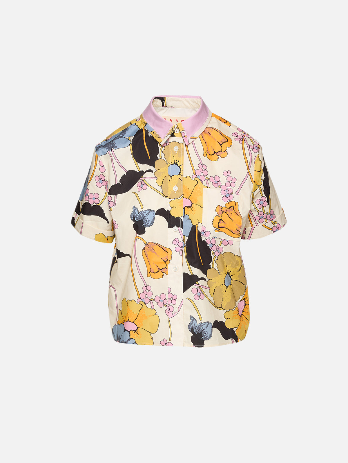 Button Front Short Sleeve Shirt,MARNI,BONE,Image 2