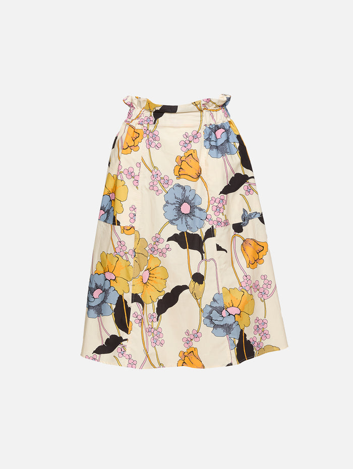 Flared Mid Length Skirt,MARNI,BONE,Image 1