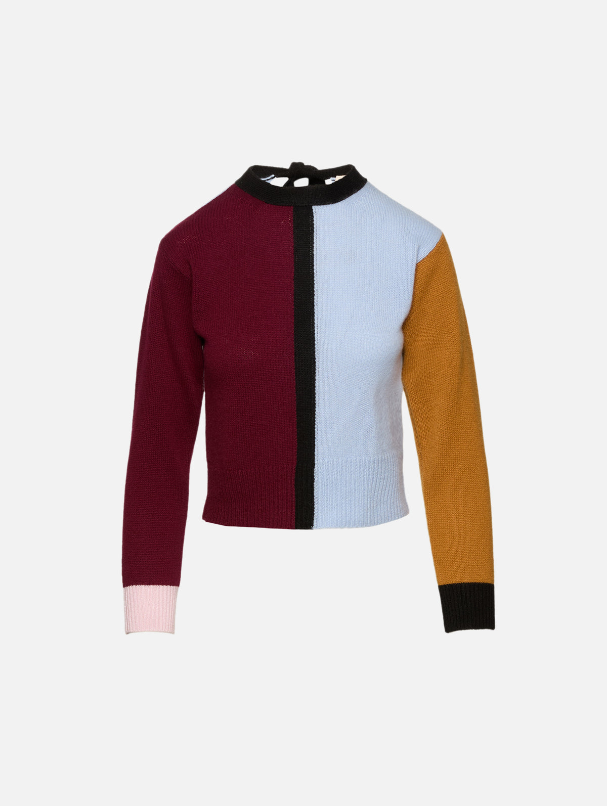 Two Tone Sweater,MARNI,LIGHT BLUE,Image 2