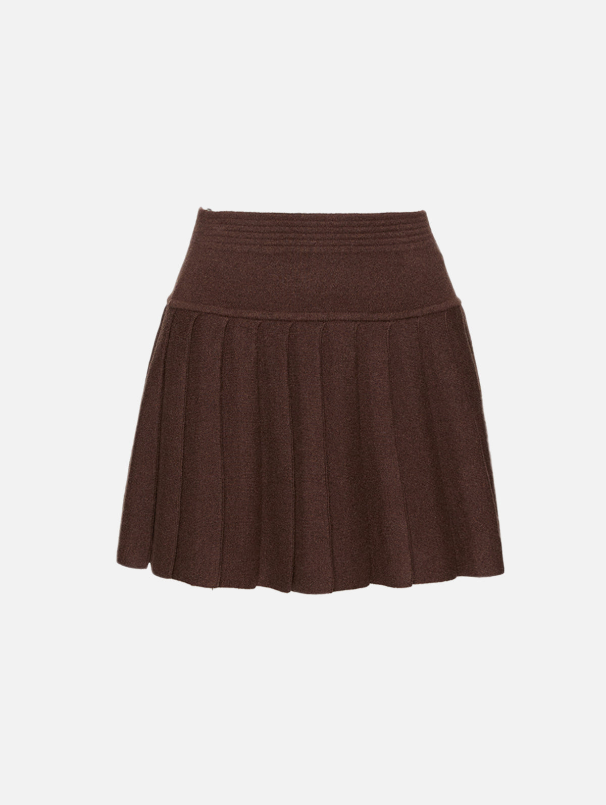 Heritage Pleated Mini Skirt,AMIYA,DARK BROWN,Image 1