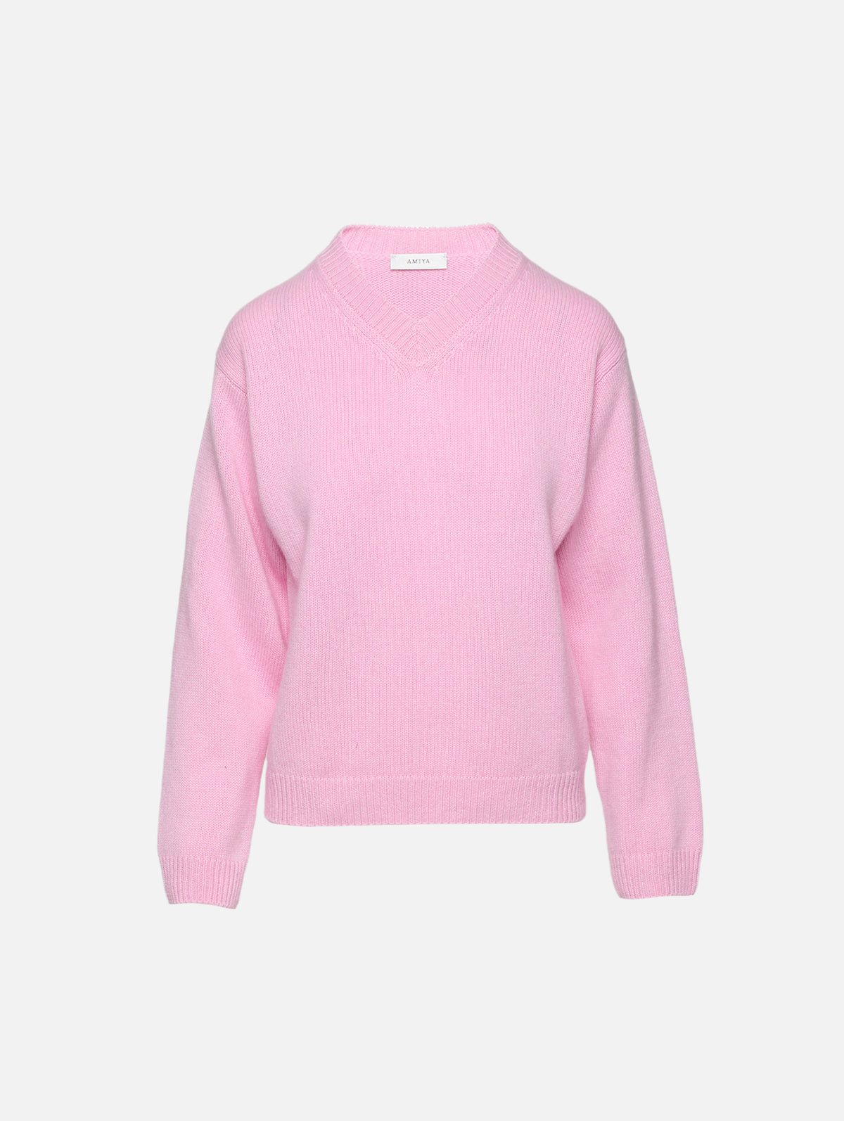 Nevia Cashmere V Neck Sweater,AMIYA,PINK,Image 1