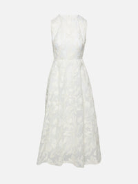 Sleeveless Cocktail Dress,MONIQUE LHUILLIER,SILK WHITE,Image 2