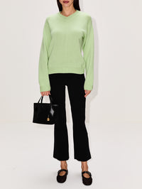 Nevia Cashmere V Neck Sweater,AMIYA,LIGHT GREEN,Image 2